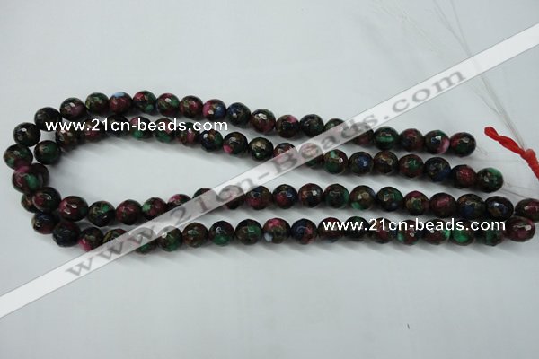 CGO11 15.5 inches 6mm faceted round gold multi-color stone beads