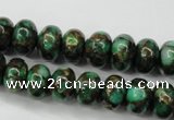 CGO121 15.5 inches 5*8mm rondelle gold green color stone beads