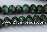 CGO125 15.5 inches 8*12mm faceted rondelle gold green color stone beads