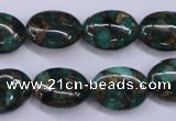 CGO149 15.5 inches 15*20mm oval gold green color stone beads