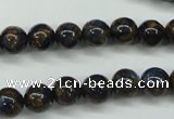 CGO161 15.5 inches 6mm round gold blue color stone beads