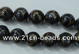 CGO163 15.5 inches 10mm round gold blue color stone beads