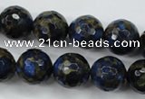 CGO177 15.5 inches 18mm faceted round gold blue color stone beads