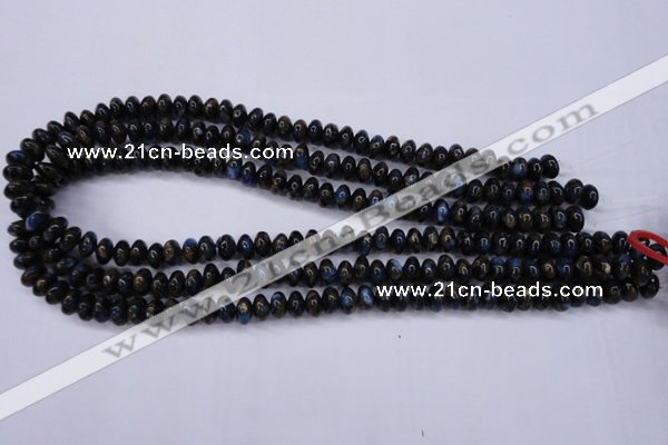 CGO181 15.5 inches 5*8mm rondelle gold blue color stone beads