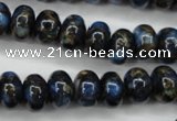 CGO182 15.5 inches 8*12mm rondelle gold blue color stone beads