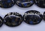 CGO209 15.5 inches 15*20mm oval gold blue color stone beads