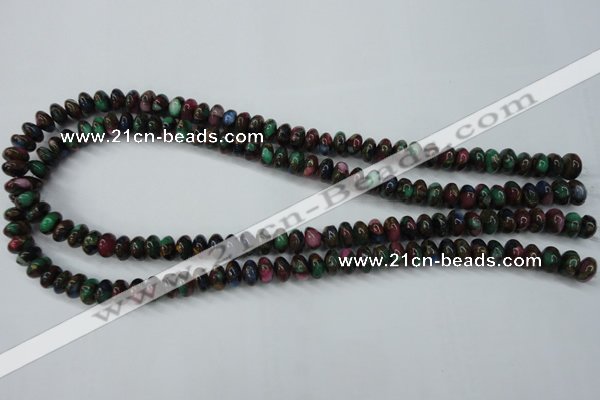 CGO21 15.5 inches 5*8mm rondelle gold multi-color stone beads