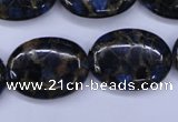 CGO210 15.5 inches 18*25mm oval gold blue color stone beads