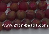 CGO251 15.5 inches 6mm round matte gold multi-color stone beads