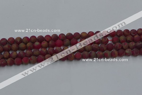 CGO251 15.5 inches 6mm round matte gold multi-color stone beads