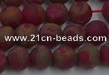 CGO252 15.5 inches 8mm round matte gold multi-color stone beads