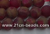 CGO253 15.5 inches 10mm round matte gold multi-color stone beads