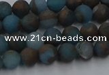 CGO256 15.5 inches 6mm round matte gold multi-color stone beads