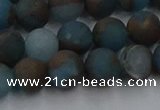 CGO258 15.5 inches 10mm round matte gold multi-color stone beads