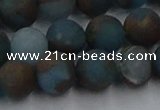 CGO259 15.5 inches 12mm round matte gold multi-color stone beads