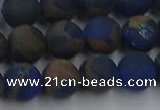 CGO263 15.5 inches 10mm round matte gold multi-color stone beads