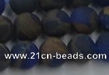 CGO264 15.5 inches 12mm round matte gold multi-color stone beads