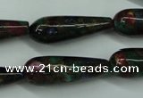 CGO29 15.5 inches 10*30mm teardrop gold multi-color stone beads