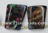 CGO45 Top-drilled 22*28mm trapezoid gold multi-color stone beads