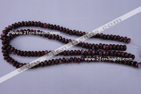 CGO71 15.5 inches 5*8mm rondelle gold red color stone beads