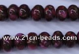 CGO72 15.5 inches 8*12mm rondelle gold red color stone beads