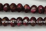 CGO75 15.5 inches 8*12mm faceted rondelle gold red color stone beads