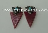 CGP103 30*55mm arrowhead agate gemstone pendants wholesale