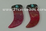 CGP123 25*58mm horn agate gemstone pendants wholesale