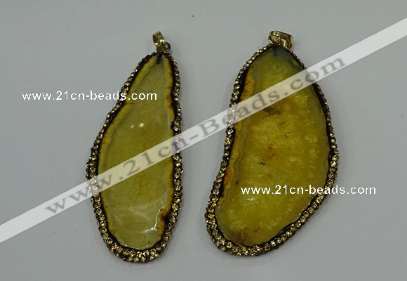 CGP141 30*55mm - 40*65mm freeform agate pendants wholesale