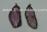 CGP142 30*55mm - 40*65mm freeform agate pendants wholesale