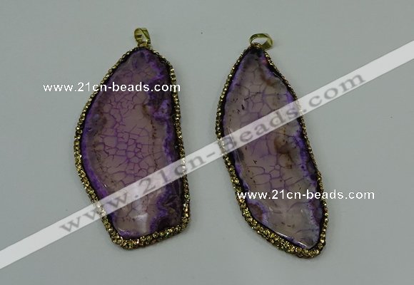 CGP142 30*55mm - 40*65mm freeform agate pendants wholesale