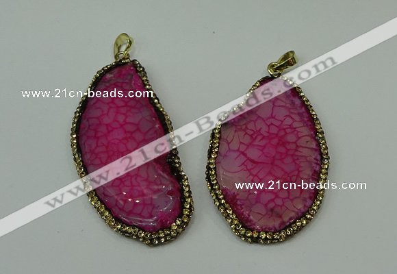 CGP143 30*55mm - 40*65mm freeform agate pendants wholesale