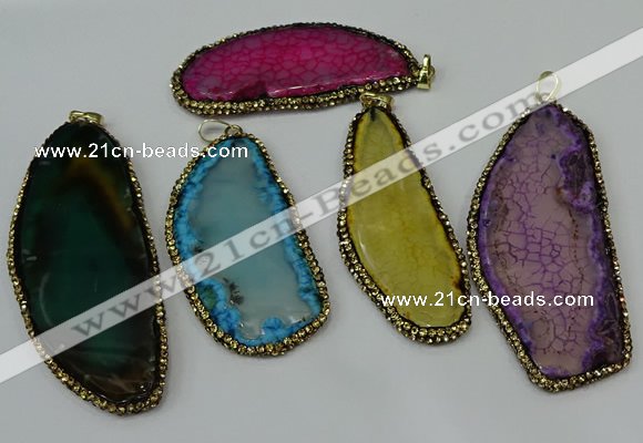 CGP148 30*55mm - 40*65mm freeform agate pendants wholesale