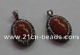 CGP1509 18*25mm oval goldstone pendants wholesale