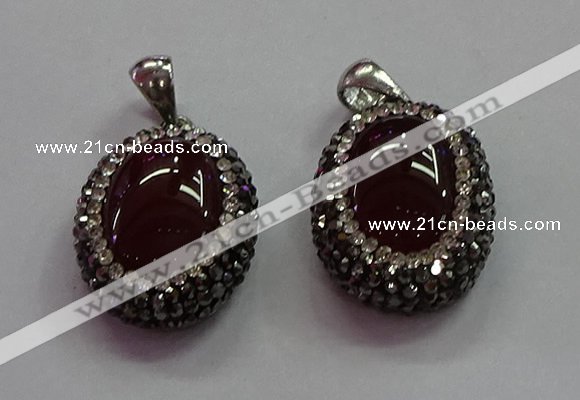 CGP1511 18*25mm oval agate gemstone pendants wholesale