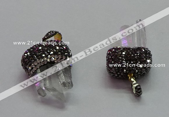 CGP1527 20*40mm - 24*35mm white crystal pendants wholesale