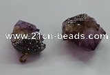 CGP1529 30*40mm - 40*45mm faceted nuggets druzy amethyst pendants
