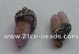 CGP1531 20*40mm - 30*50mm nuggets druzy quartz pendants