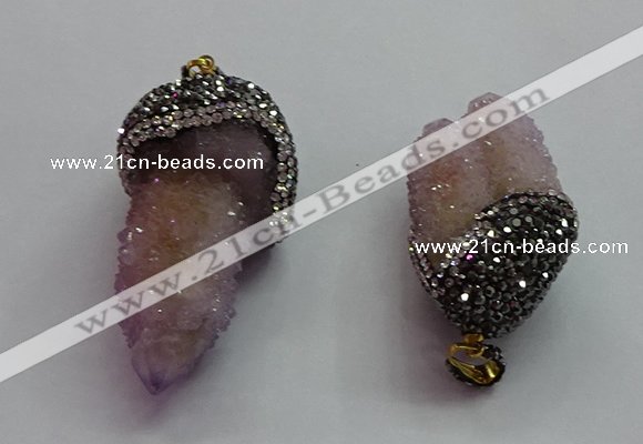 CGP1531 20*40mm - 30*50mm nuggets druzy quartz pendants