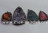 CGP1543 35*40mm - 45*70mm freeform druzy agate pendants