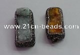 CGP1545 20*40mm - 22*45mm rectangle druzy agate pendants