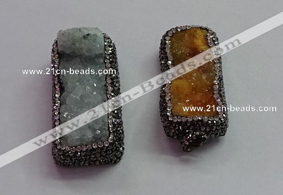 CGP1545 20*40mm - 22*45mm rectangle druzy agate pendants