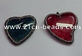 CGP1549 48*50mm - 50*55mm heart agate pendants wholesale