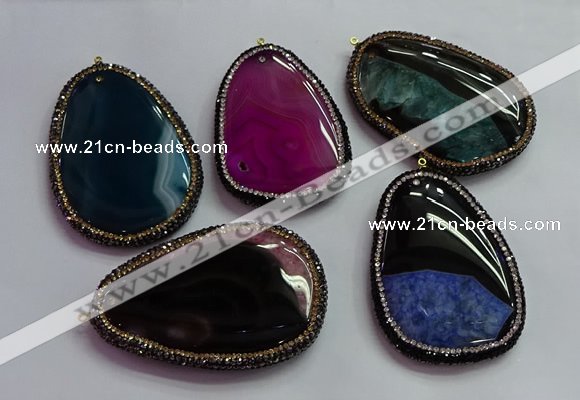 CGP1551 40*60mm - 45*70mm freeform agate pendants wholesale