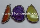 CGP1552 50*75mm - 58*100mm freeform agate pendants wholesale