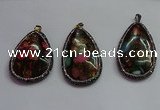 CGP1563 35*65mm - 40*55mm flat teardrop sea sediment jasper pendants