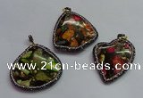 CGP1564 45*50mm freeform sea sediment jasper pendants