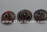 CGP1575 35mm coin sea sediment jasper pendants wholesale