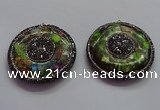 CGP1595 55mm coin sea sediment jasper pendants wholesale