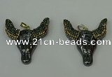 CGP162 40*50mm ox-head hematite gemstone pendants wholesale